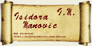 Isidora Manović vizit kartica